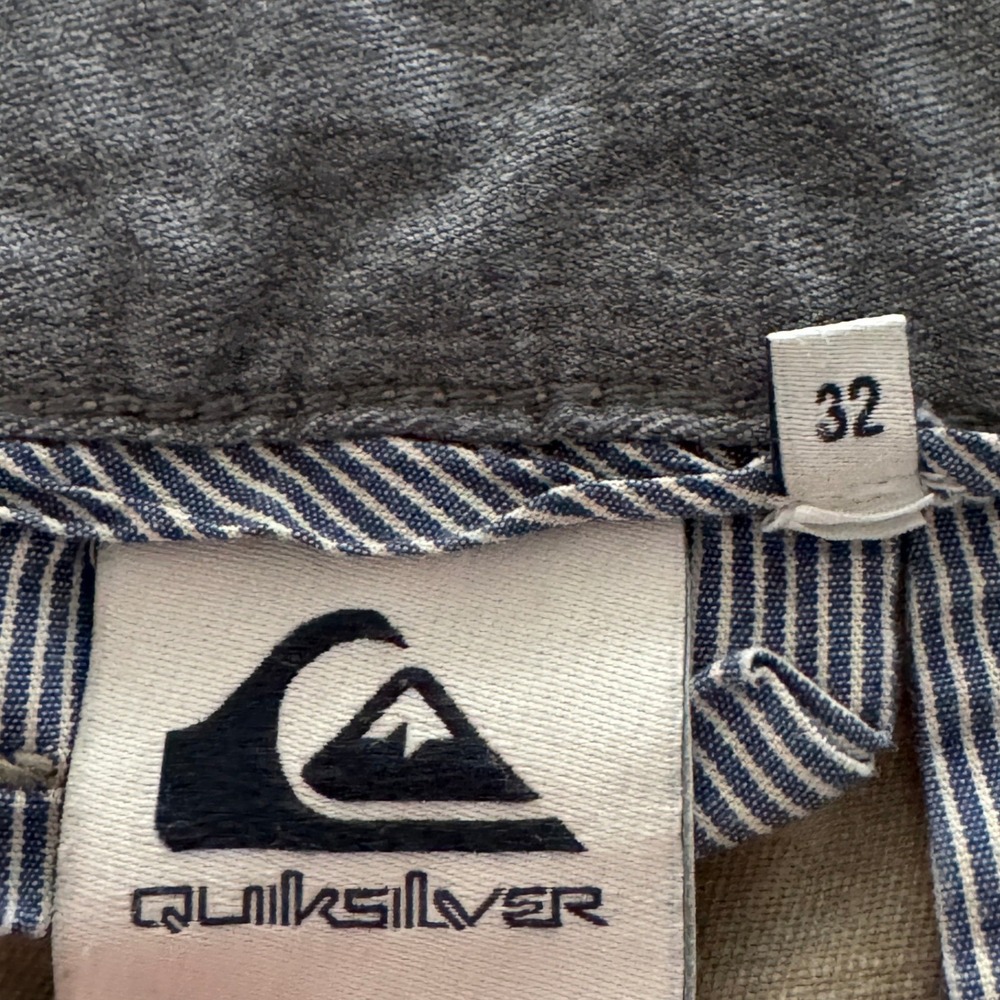 Quiksilver Chino Shorts Mens 32 Khaki Brown Cotton Blend Stretch Flat Front - Picture 3 of 10